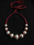 Wax Beads Silver Necklace (oversized beads)